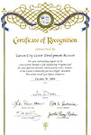 City of Carson - Certificate of Recognition