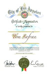 City of Los Angeles - Certificate of Appreciation